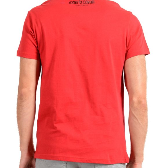 Roberto Cavalli "Beachwear" Men's Red T-Shirt - Picture 8 of 8